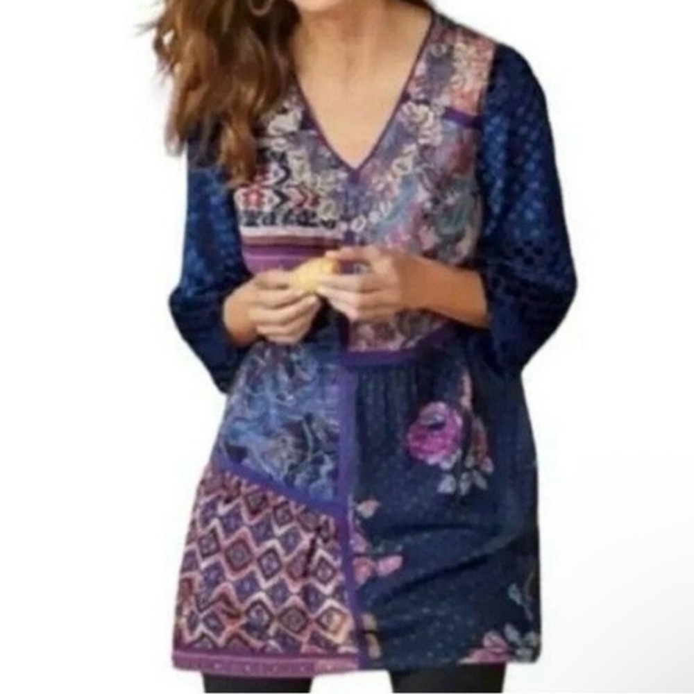 Soft Surroundings Patchwork Velvet Dress Size Large